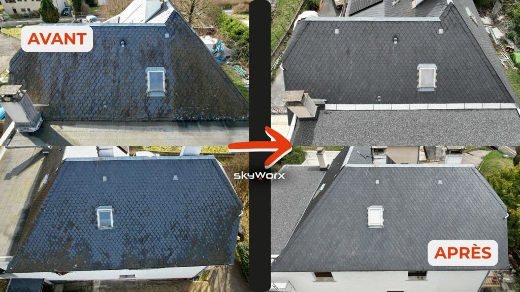 Nettoyage de toiture par drone en Aveyron Nettoyage de toiture par drone en Aveyron