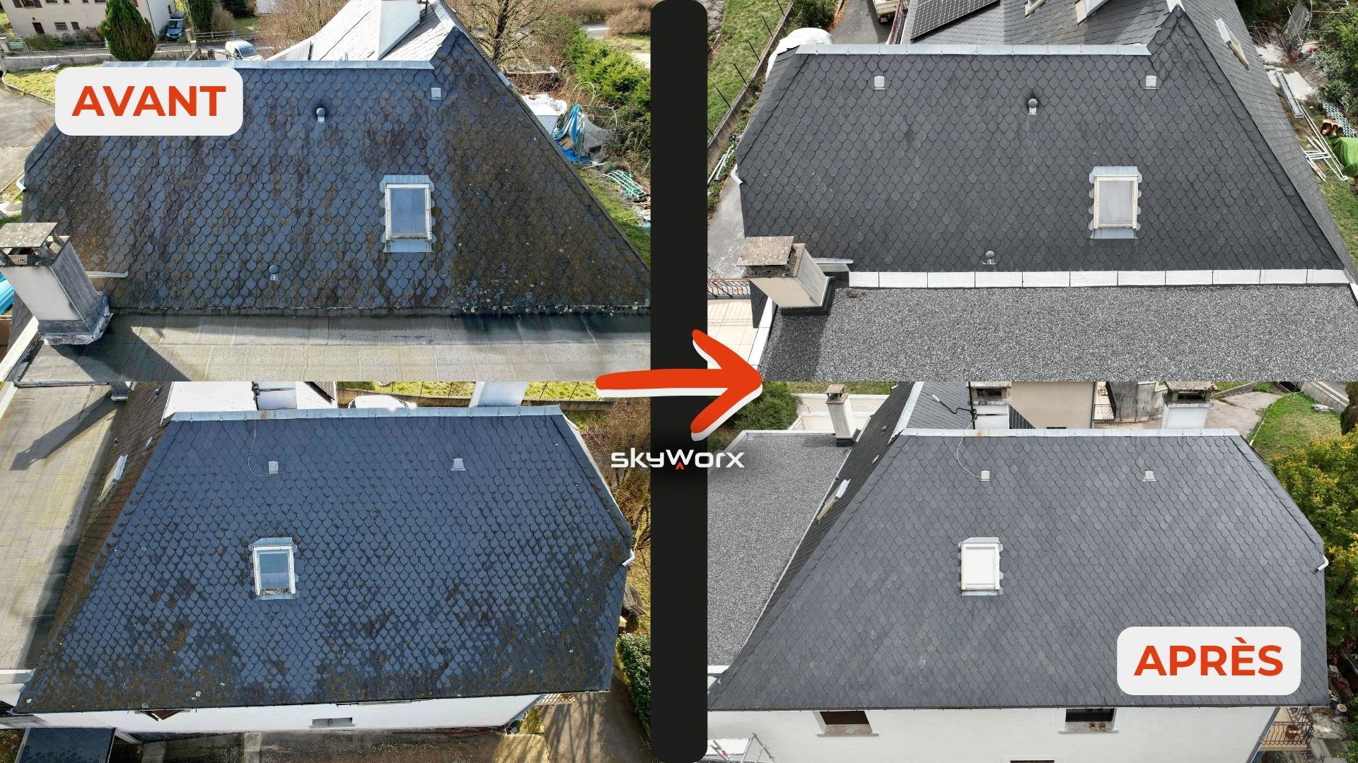 Nettoyage de toiture par drone en Aveyron